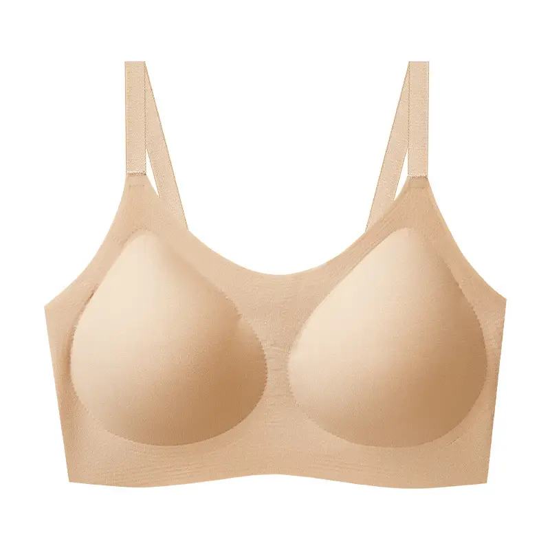 High quality fixed cup thin seamless no steel ring underwear large chest small anti-sagging anti-gravity bra