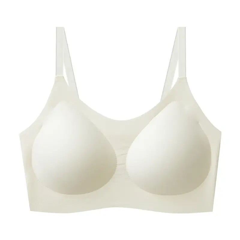 High quality fixed cup thin seamless no steel ring underwear large chest small anti-sagging anti-gravity bra
