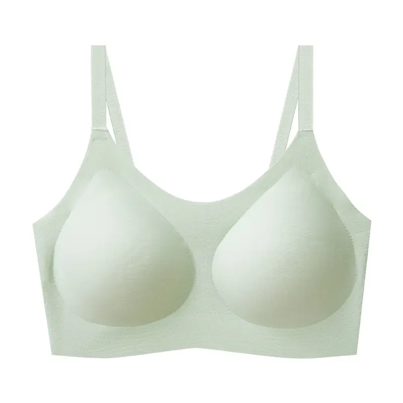 High quality fixed cup thin seamless no steel ring underwear large chest small anti-sagging anti-gravity bra