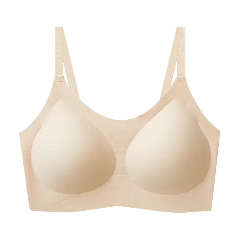 High quality fixed cup thin seamless no steel ring underwear large chest small anti-sagging anti-gravity bra
