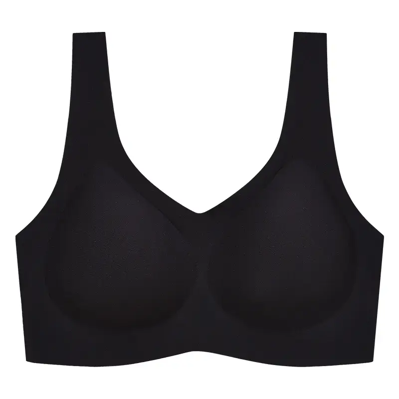 High quality fixed cup thin seamless no steel ring underwear large chest small anti-sagging anti-gravity bra