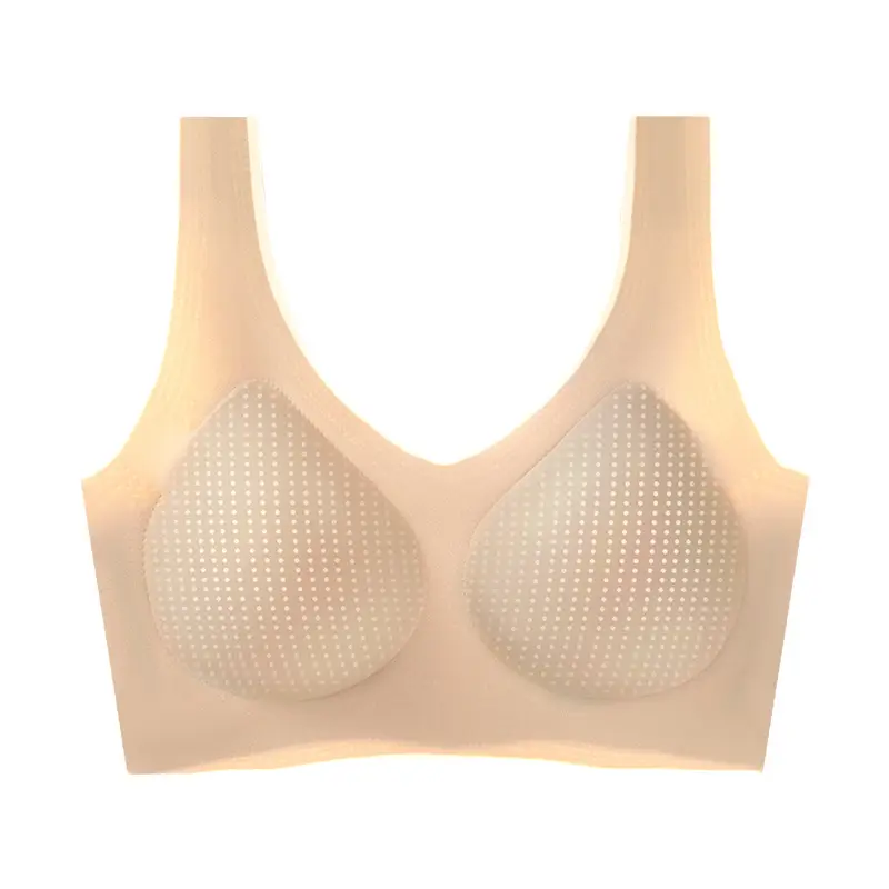 High quality fixed cup thin seamless no steel ring underwear large chest small anti-sagging anti-gravity bra