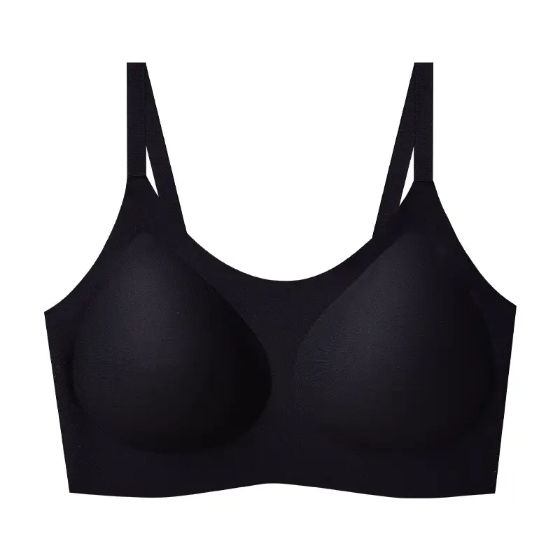 High quality fixed cup thin seamless no steel ring underwear large chest small anti-sagging anti-gravity bra