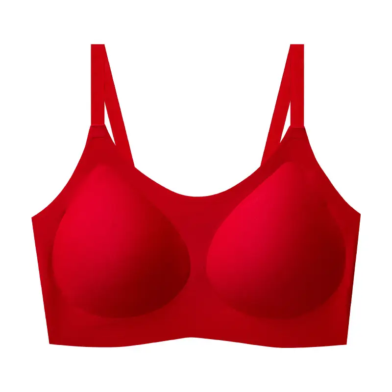 High quality fixed cup thin seamless no steel ring underwear large chest small anti-sagging anti-gravity bra