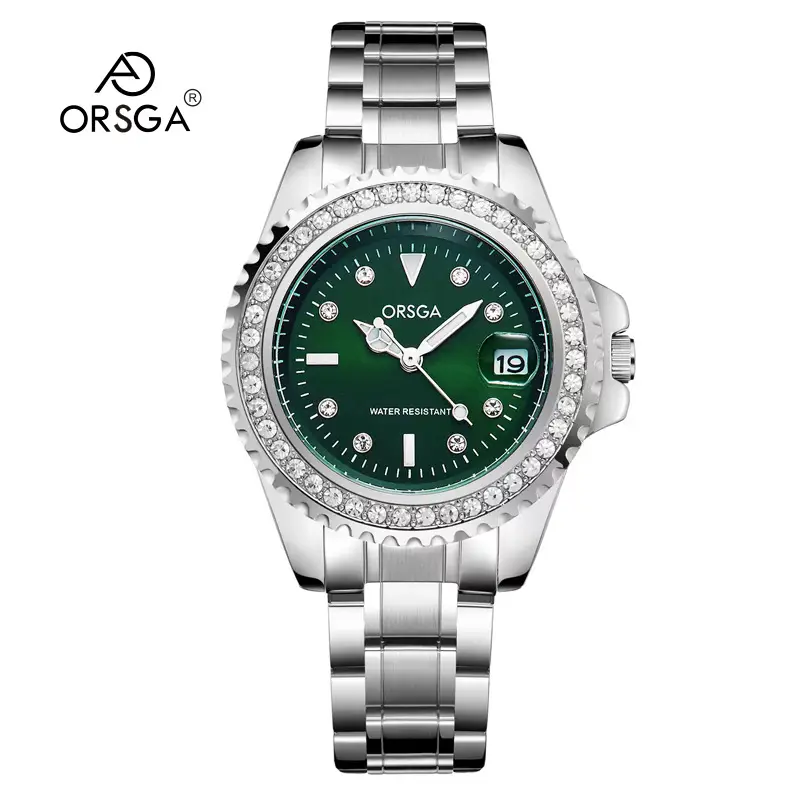 Oshga Green Diamond Watch for Women - Image 4