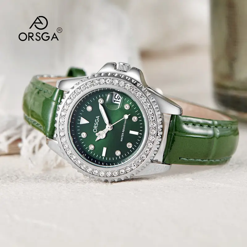 Oshga Green Diamond Watch for Women - Image 6