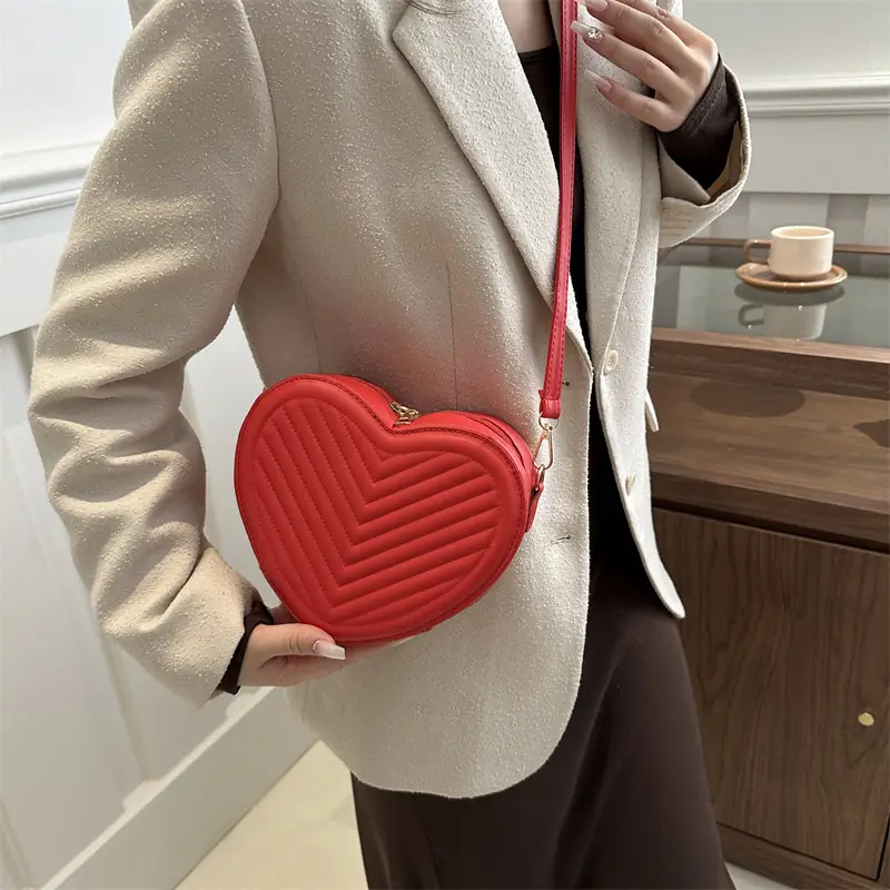 Textured Heart Bag for Women Shoulder Crossbody 2024 - Image 7