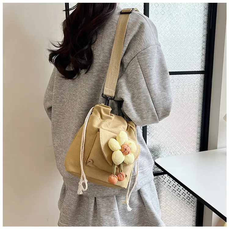 Women's Flower Drawstring Crossbody Bag Canvas 2024 — feature 20