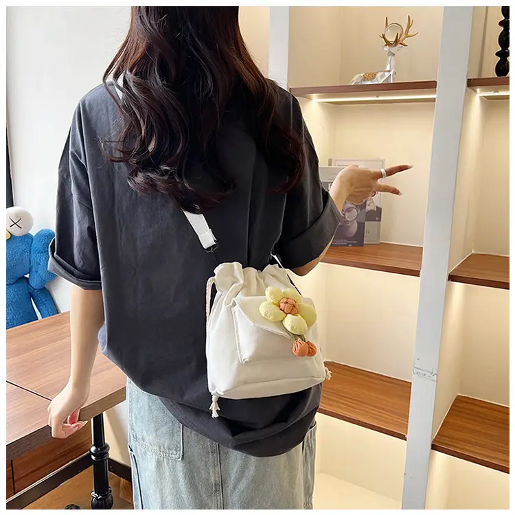 Women's Flower Drawstring Crossbody Bag Canvas 2024 — feature 29