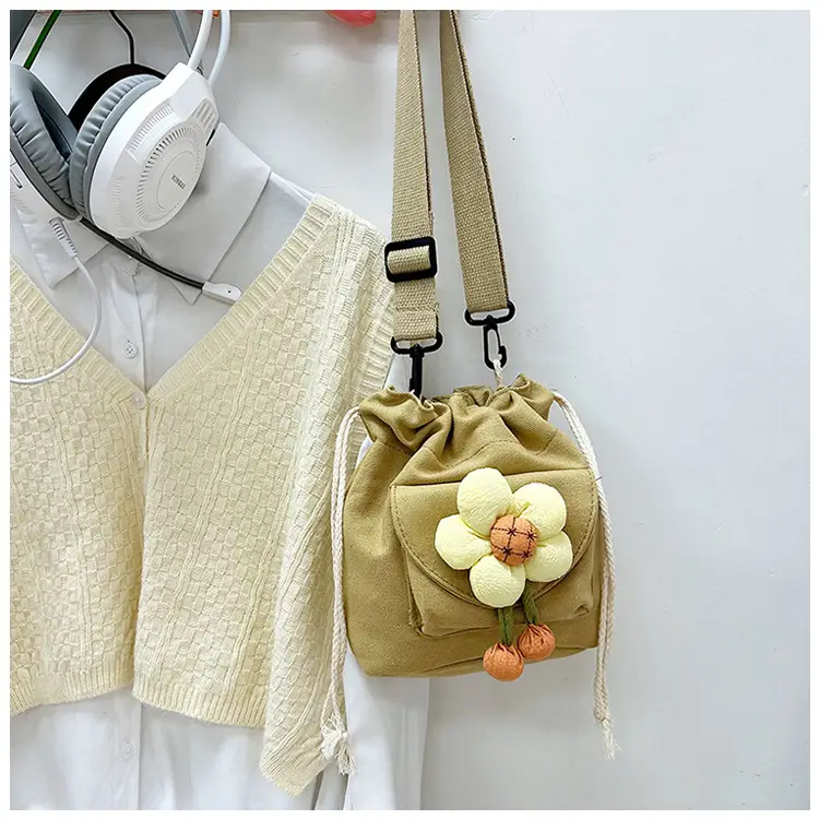 Women's Flower Drawstring Crossbody Bag Canvas 2024 — feature 31
