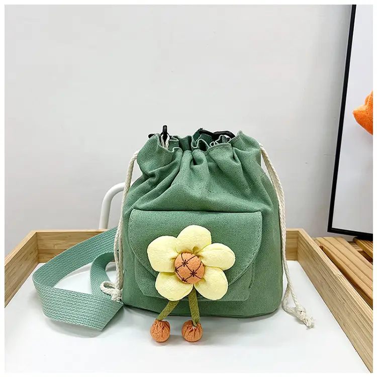 Women's Flower Drawstring Crossbody Bag Canvas 2024 — feature 36