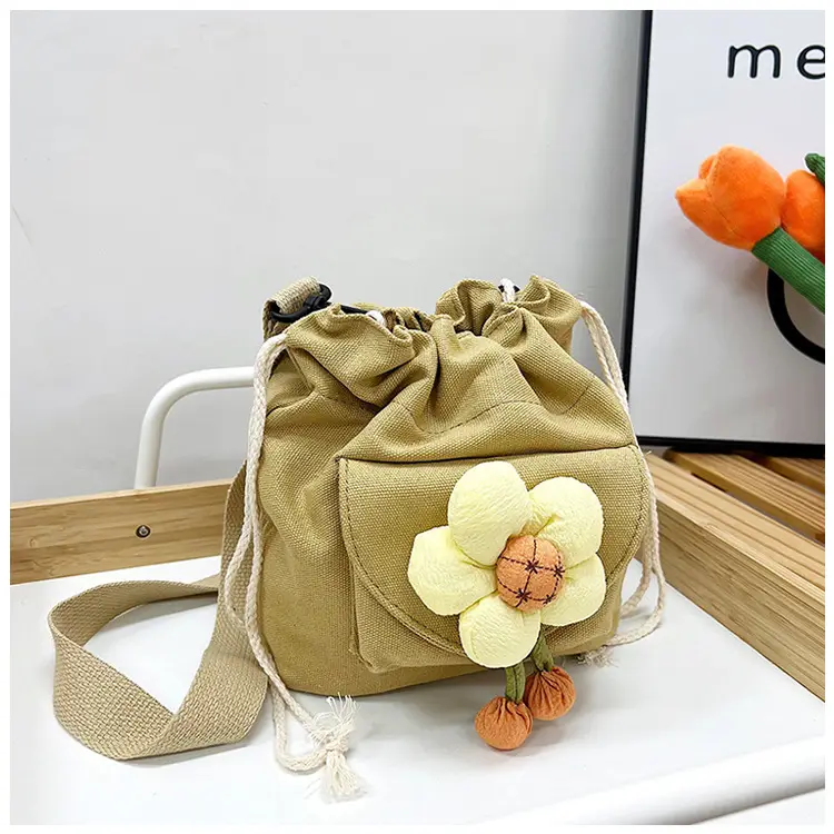 Women's Flower Drawstring Crossbody Bag Canvas 2024 — feature 37