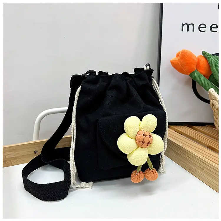 Women's Flower Drawstring Crossbody Bag Canvas 2024 — feature 38