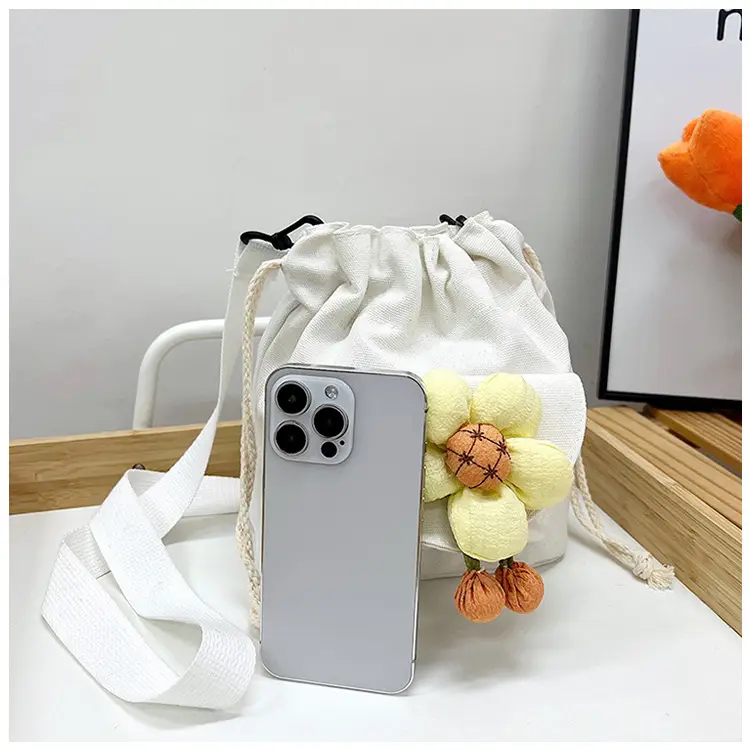 Women's Flower Drawstring Crossbody Bag Canvas 2024 — feature 40