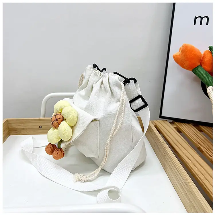 Women's Flower Drawstring Crossbody Bag Canvas 2024 — feature 41