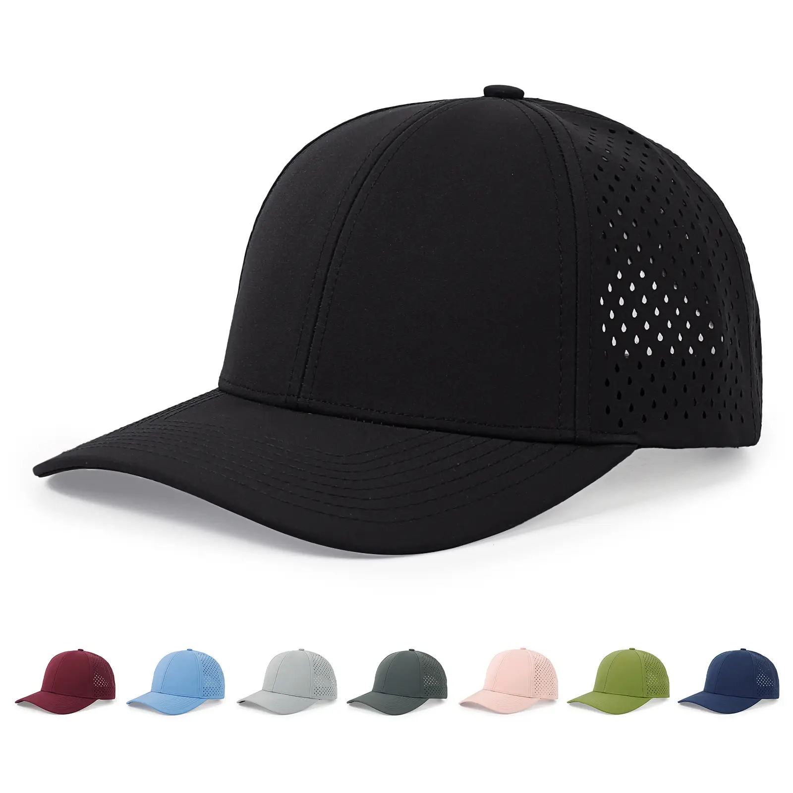 Black Laser Sunscreen Cap with Rhinestones - Image 13