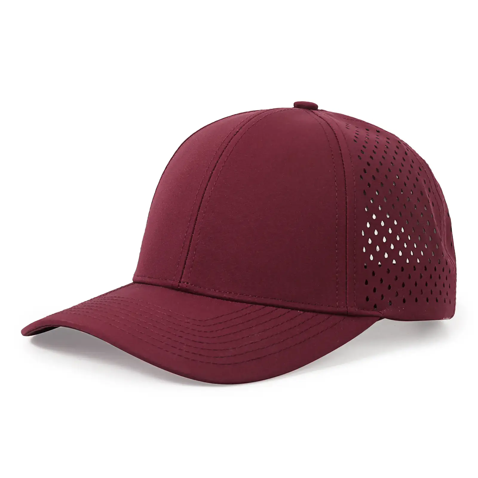 Women's Burgundy Laser Punched Baseball Cap Summer