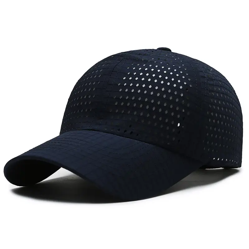 Men's Black Mesh UV Protection Cap Large - Image 2