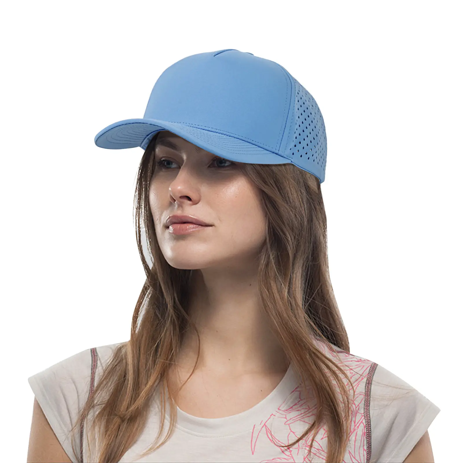 Men Pink Laser Punched Baseball Cap - Image 21