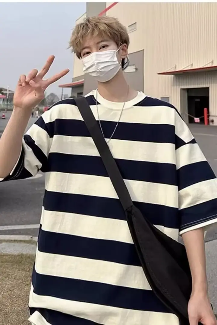 Factory Wholesale Japanese Striped T-Shirt Boys Summer — feature 11