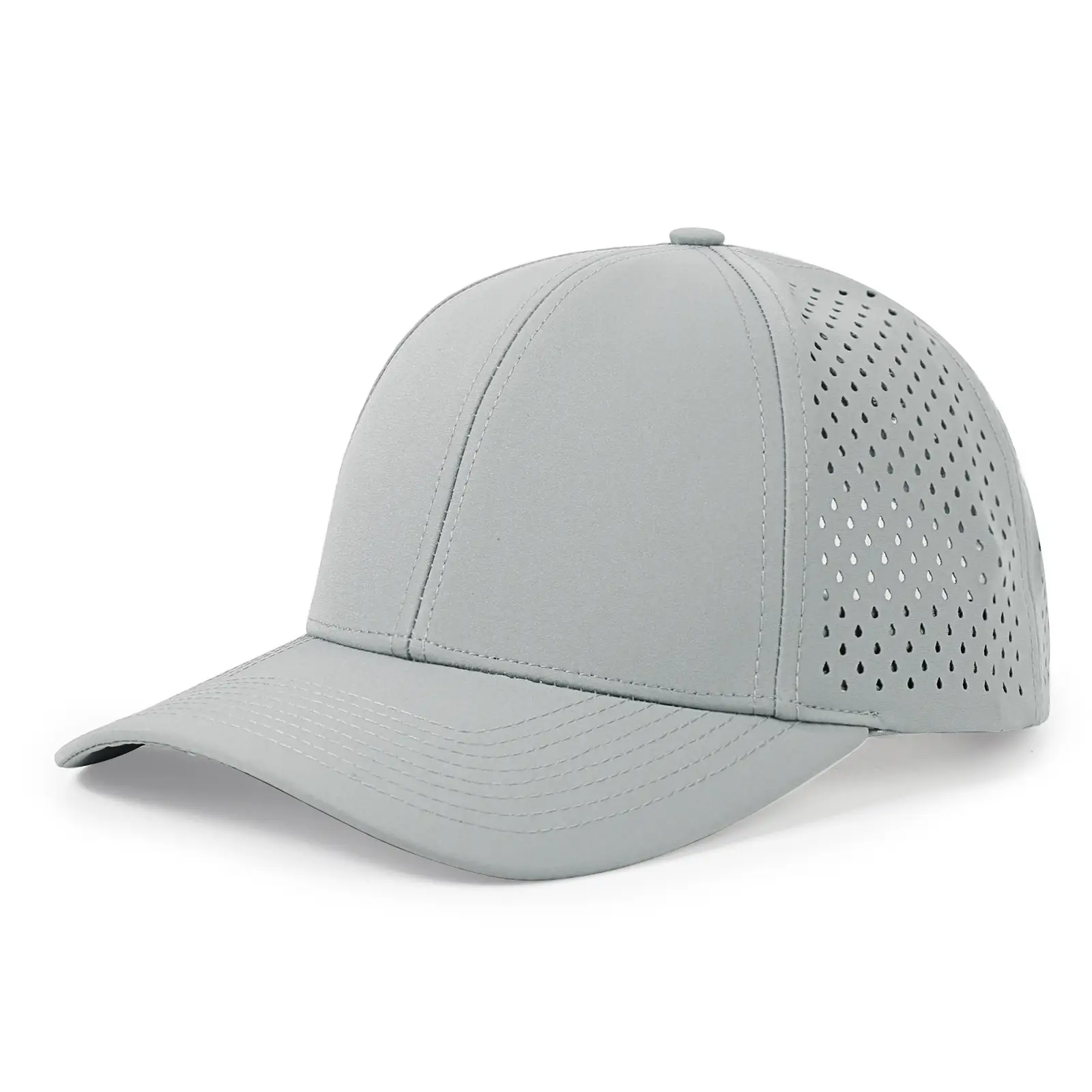 Men's Grey Perforated Truck Driver Cap 4.5" - Image 16