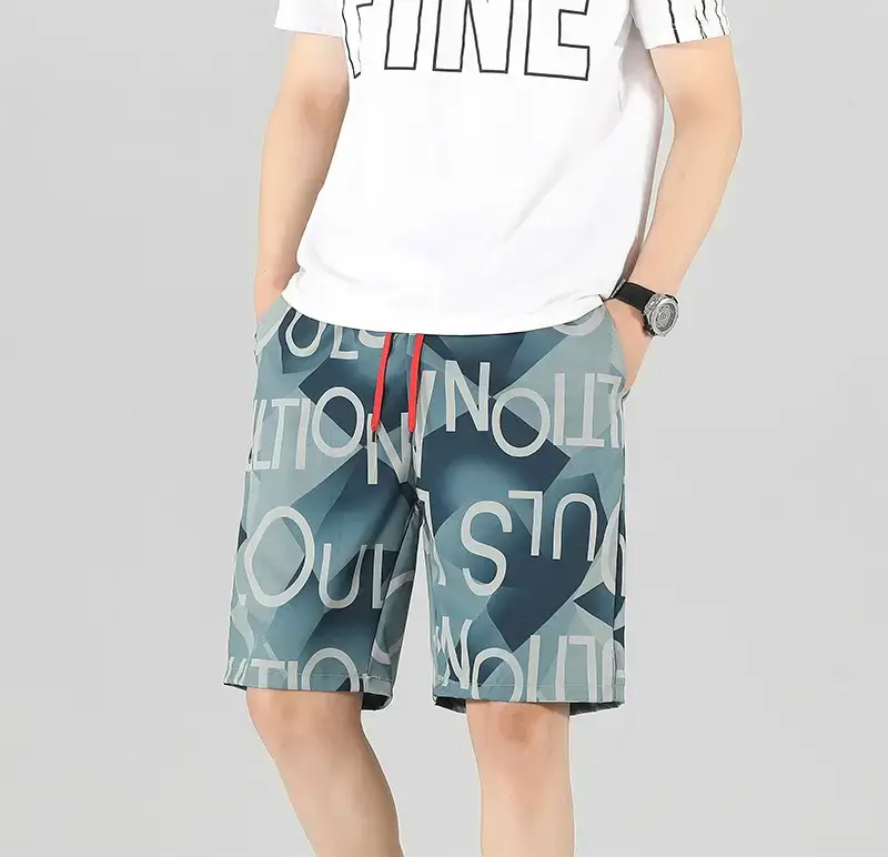 Men's Black Ice Silk Shorts Summer Casual Loose Fit — feature 24