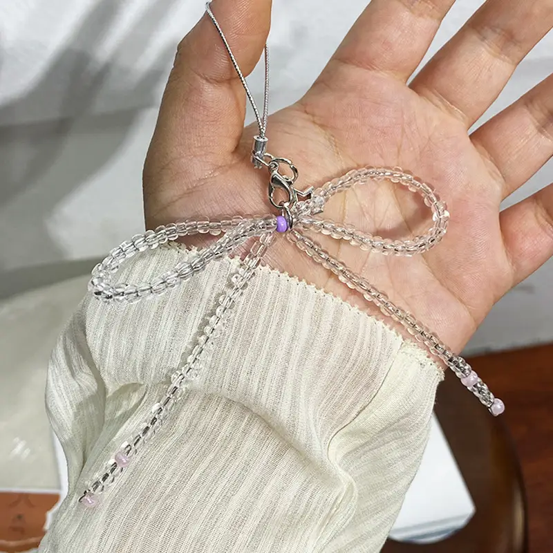 Heart Shaped Pearl Pendant with Love Bow Keychain — feature 3