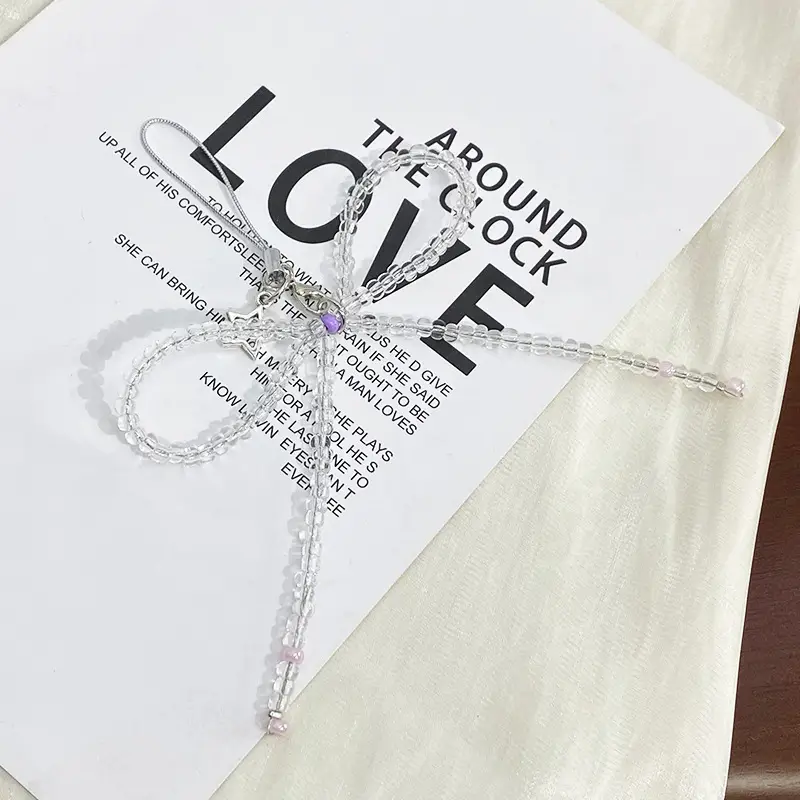 Heart Shaped Pearl Pendant with Love Bow Keychain — feature 6