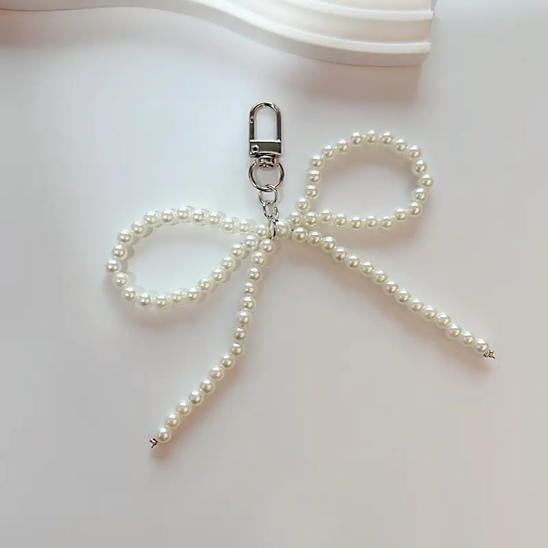Heart Shaped Pearl Pendant with Love Bow Keychain — feature 8