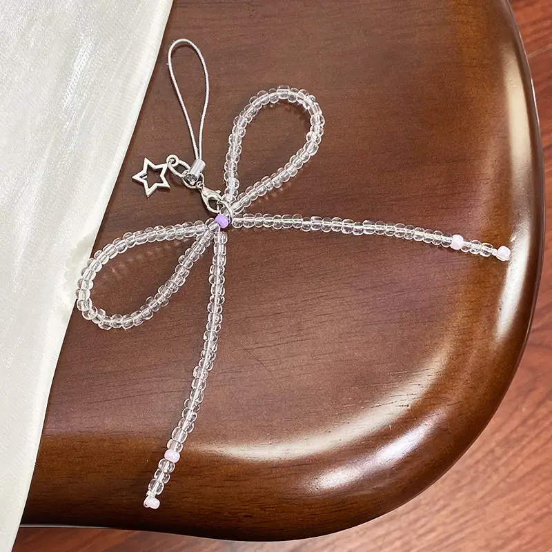 Heart Shaped Pearl Pendant with Love Bow Keychain - Image 2