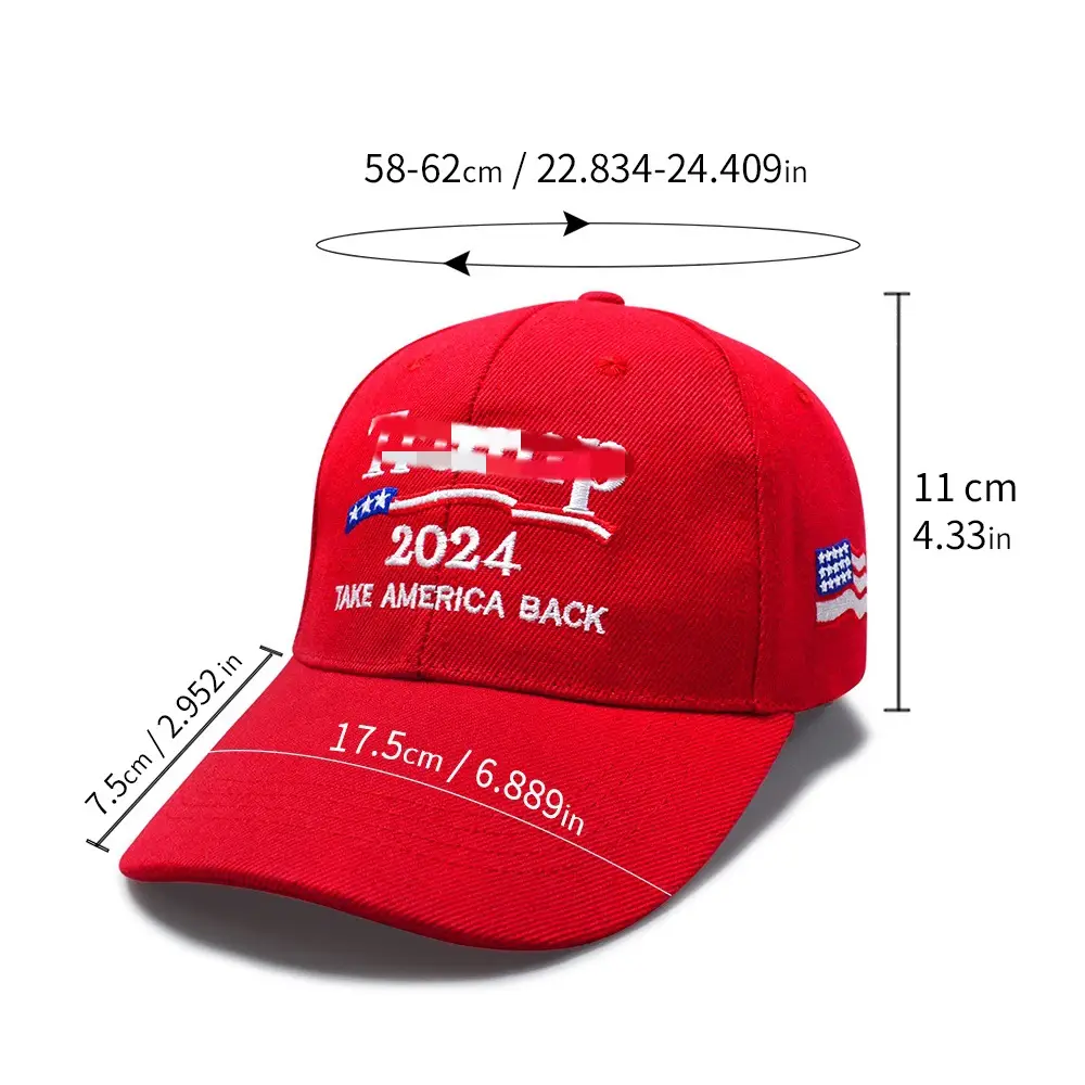 Trump 2024 Embroidered Cap Red - Image 8