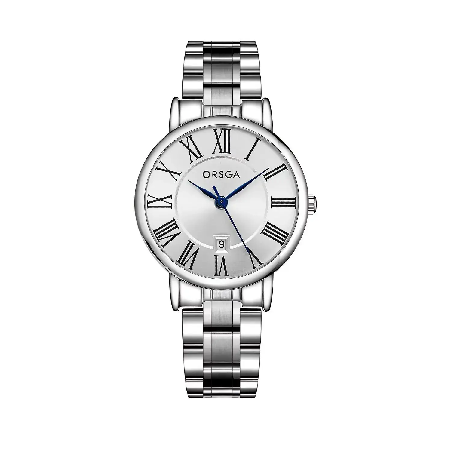 Oshga Women's Roman Numeral Quartz Watch with Black Leather Band - Image 7