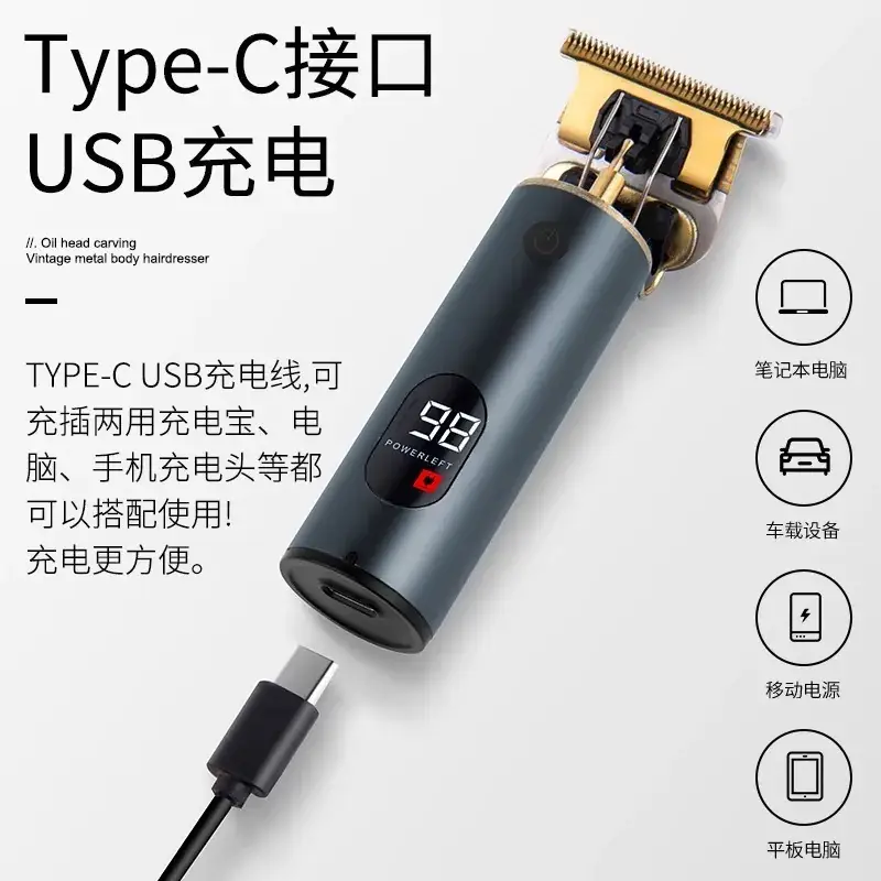 Electric Hair Clipper with USB Charging for Men - Image 2