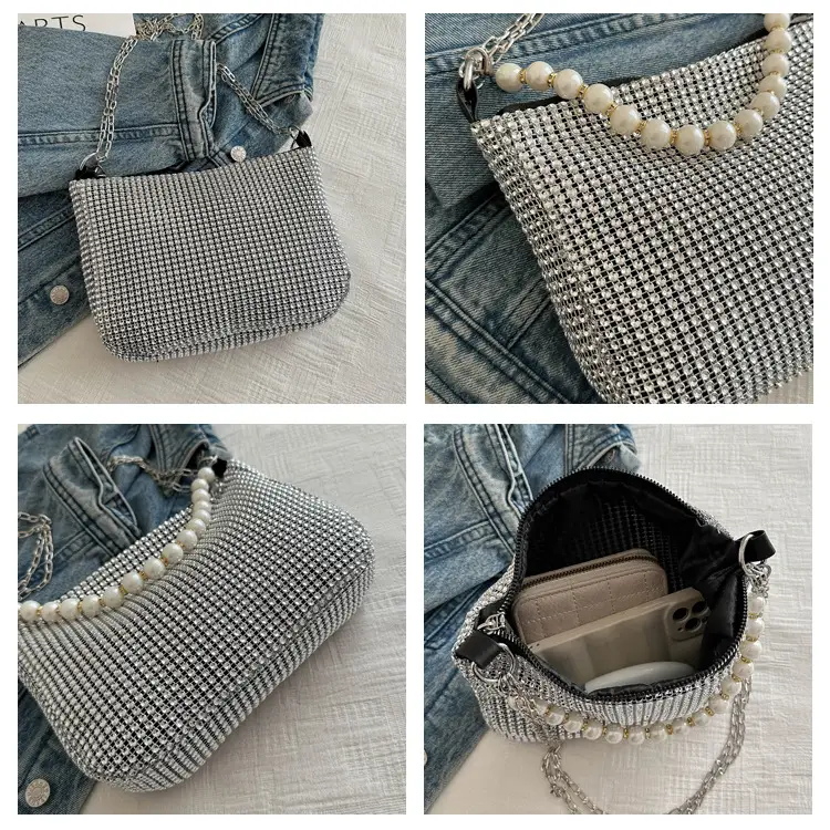 Women's Full Diamond Chain Crossbody Bag 2024 — feature 9