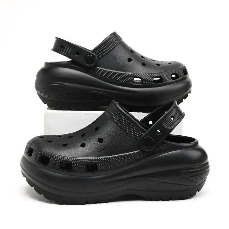 Black Cross Hole Women's Casual Sandals