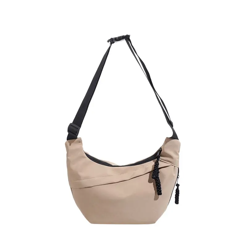 Beige Japanese Artistic Crossbody Bag Large Capacity - Image 9
