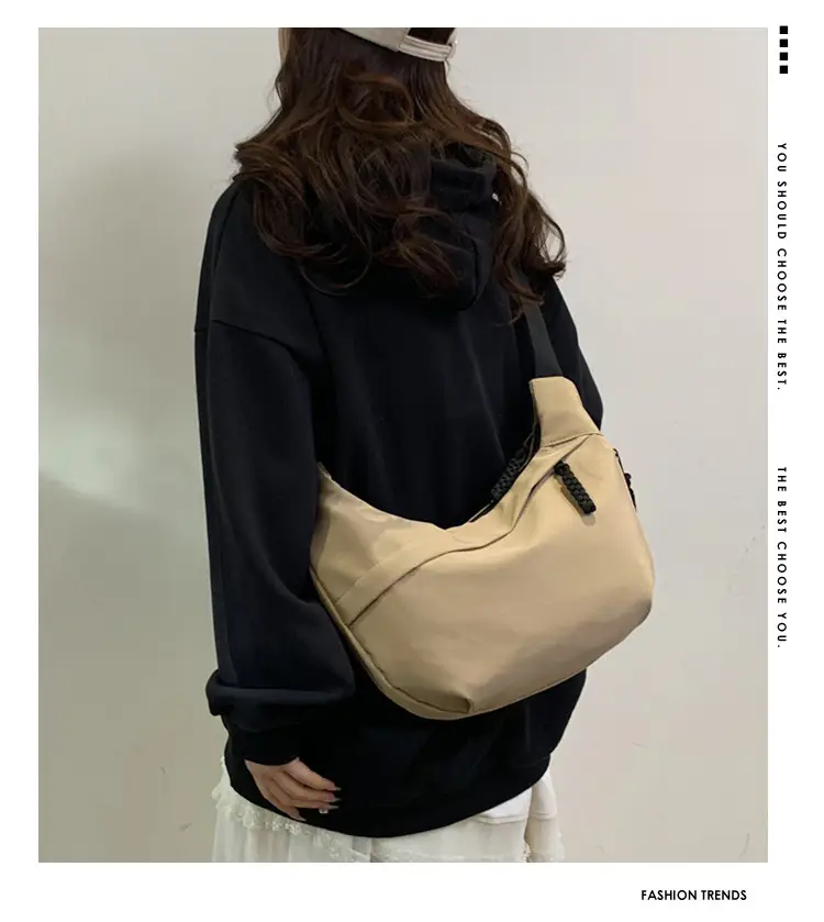 Beige Japanese Artistic Crossbody Bag Large Capacity — feature 1