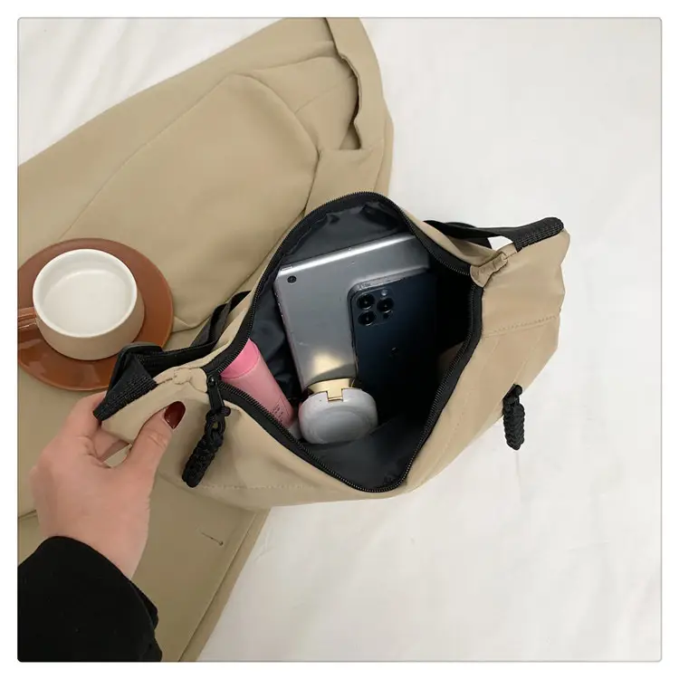 Beige Japanese Artistic Crossbody Bag Large Capacity — feature 16