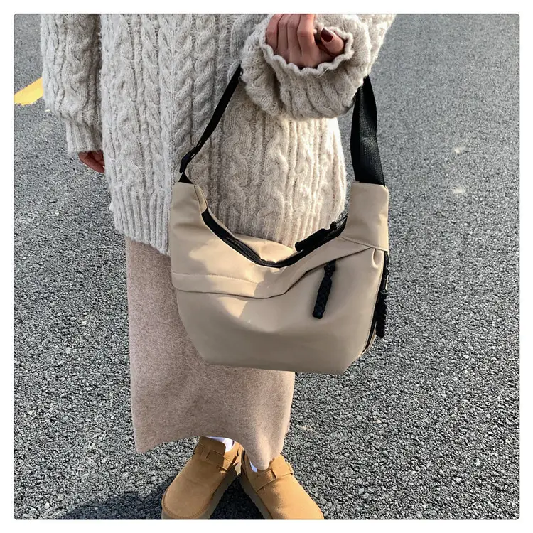 Beige Japanese Artistic Crossbody Bag Large Capacity — feature 41