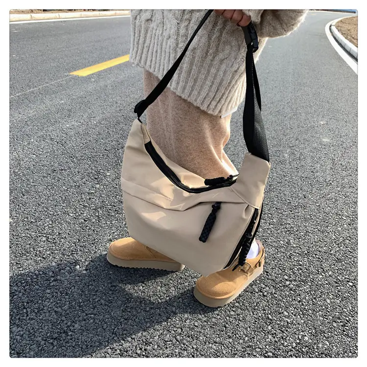 Beige Japanese Artistic Crossbody Bag Large Capacity — feature 43
