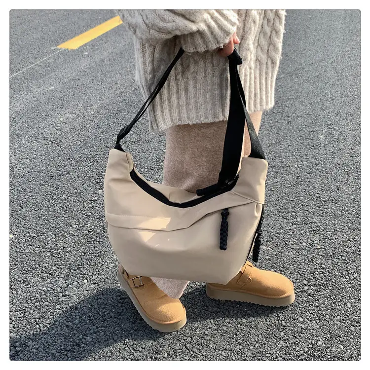 Beige Japanese Artistic Crossbody Bag Large Capacity — feature 44