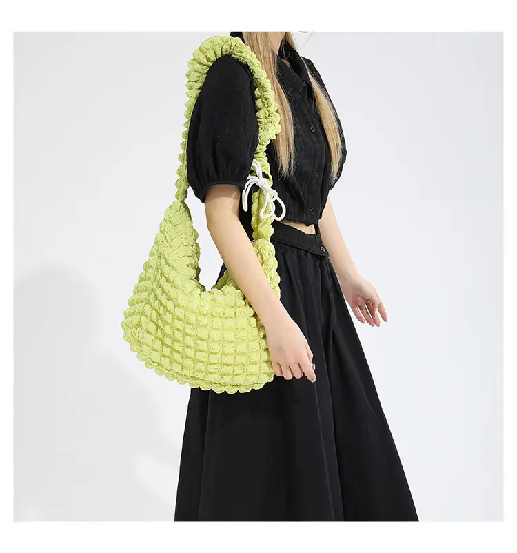 Pink Pleated Shoulder Bag for Women 2024 Spring — feature 13