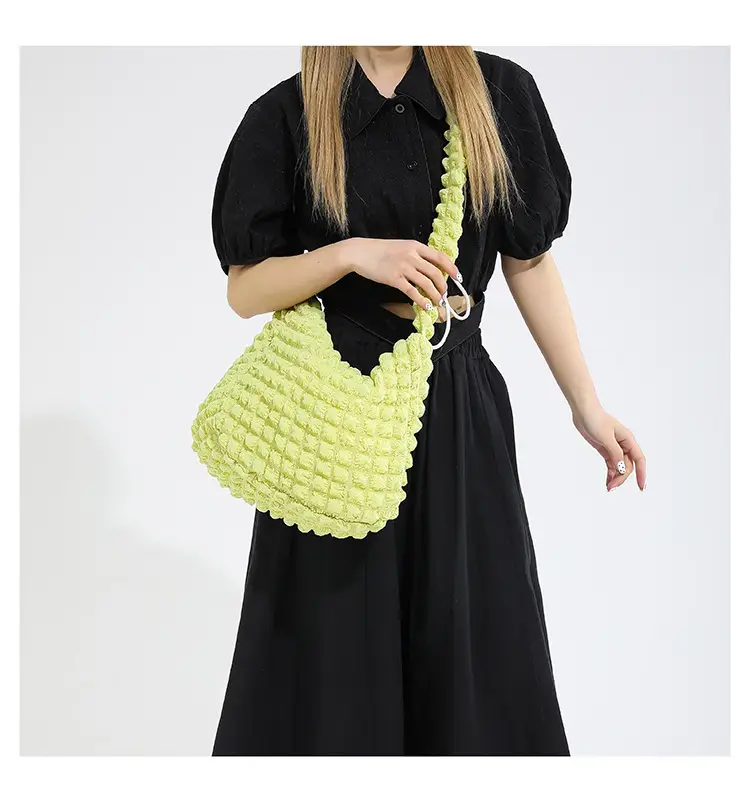 Pink Pleated Shoulder Bag for Women 2024 Spring — feature 14