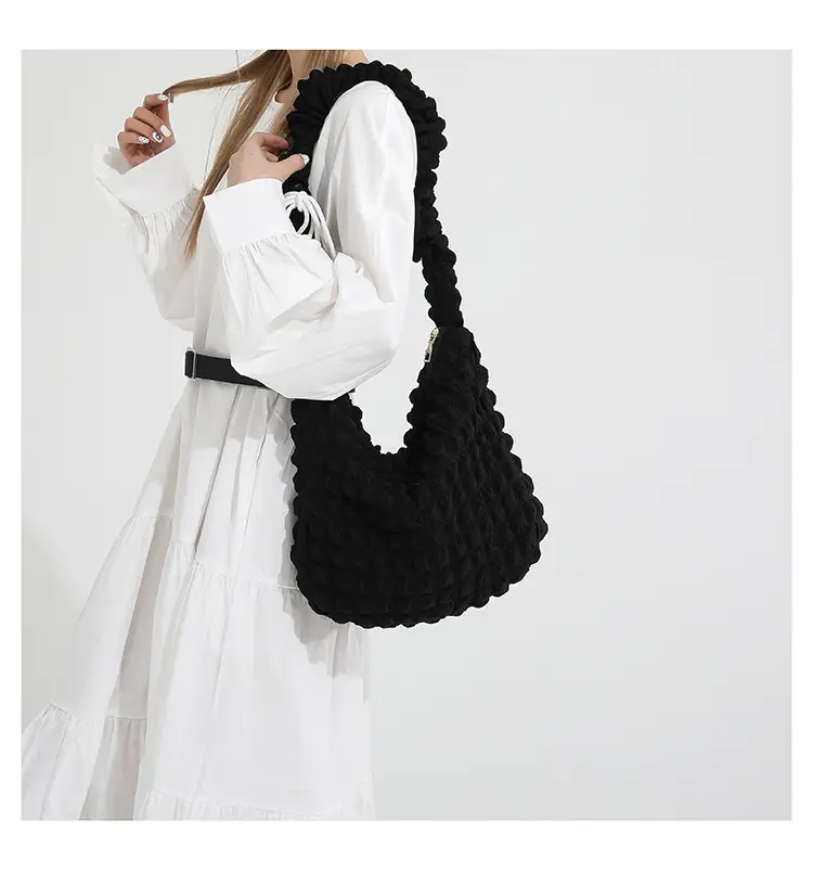 Pink Pleated Shoulder Bag for Women 2024 Spring — feature 16