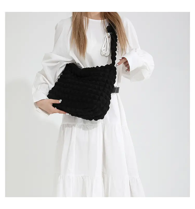 Pink Pleated Shoulder Bag for Women 2024 Spring — feature 18