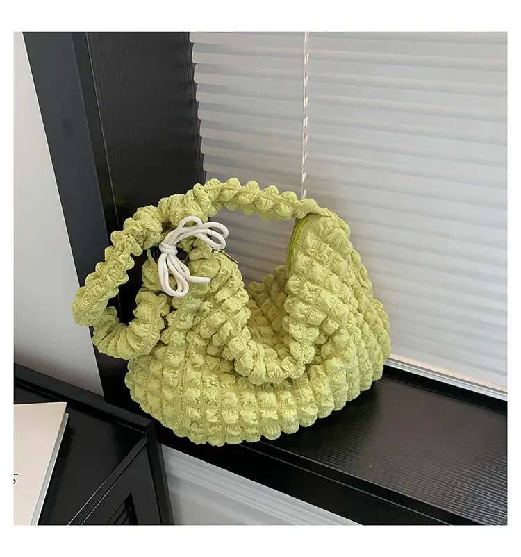 Pink Pleated Shoulder Bag for Women 2024 Spring — feature 22