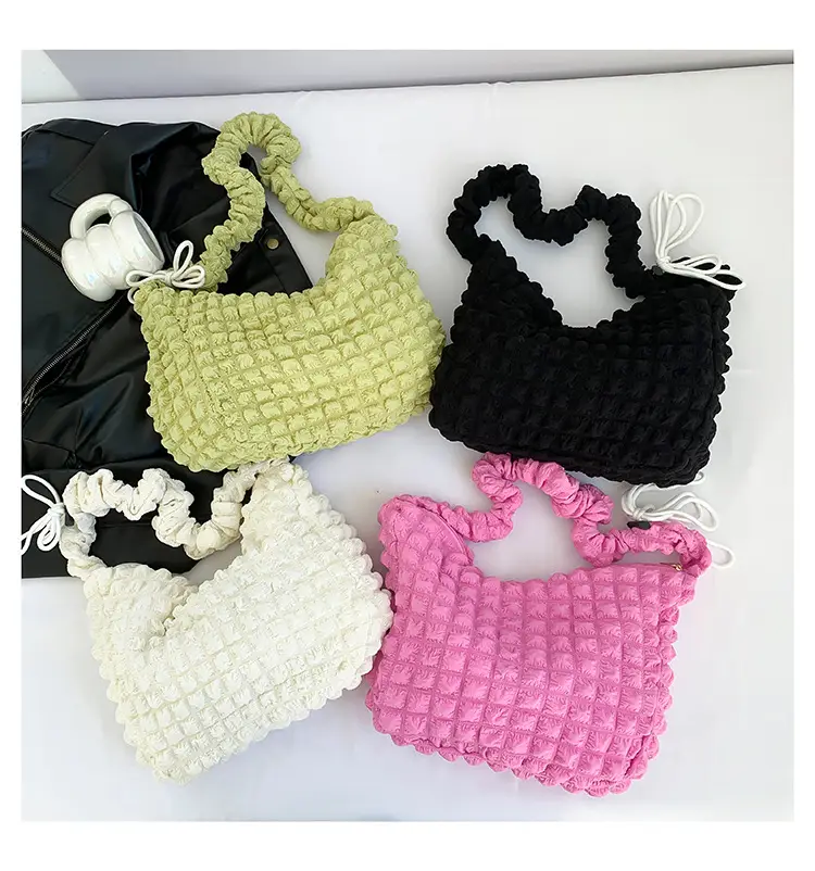 Pink Pleated Shoulder Bag for Women 2024 Spring — feature 26