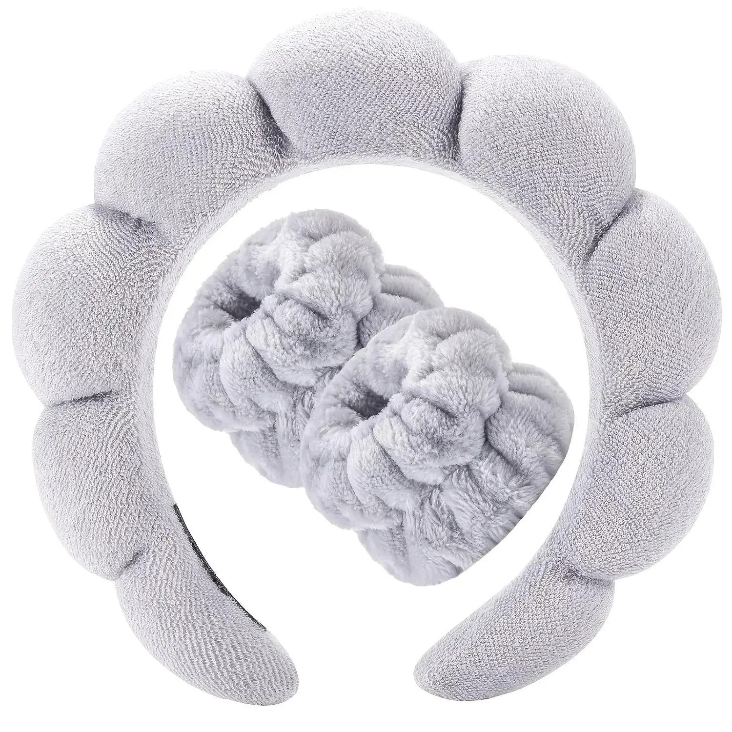 Pink Fleece Hair Band with Makeup Remover — feature 11