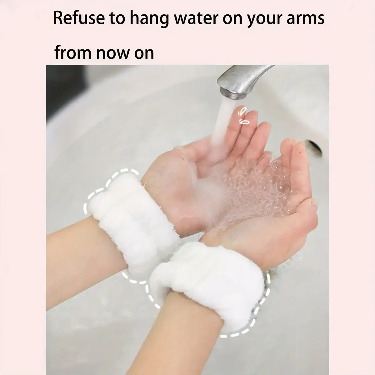 Pink Fleece Hair Band with Makeup Remover — feature 4