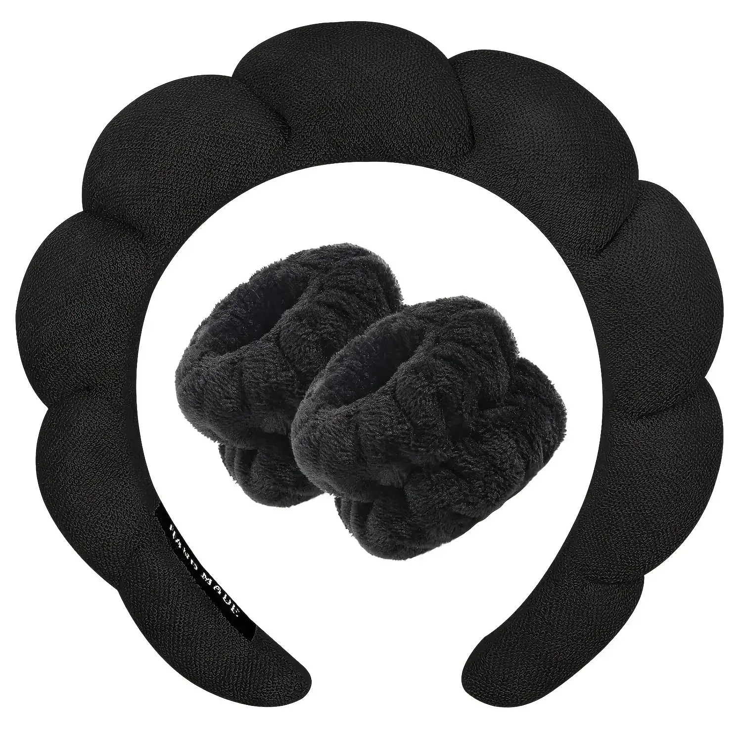 Pink Fleece Hair Band with Makeup Remover — feature 7